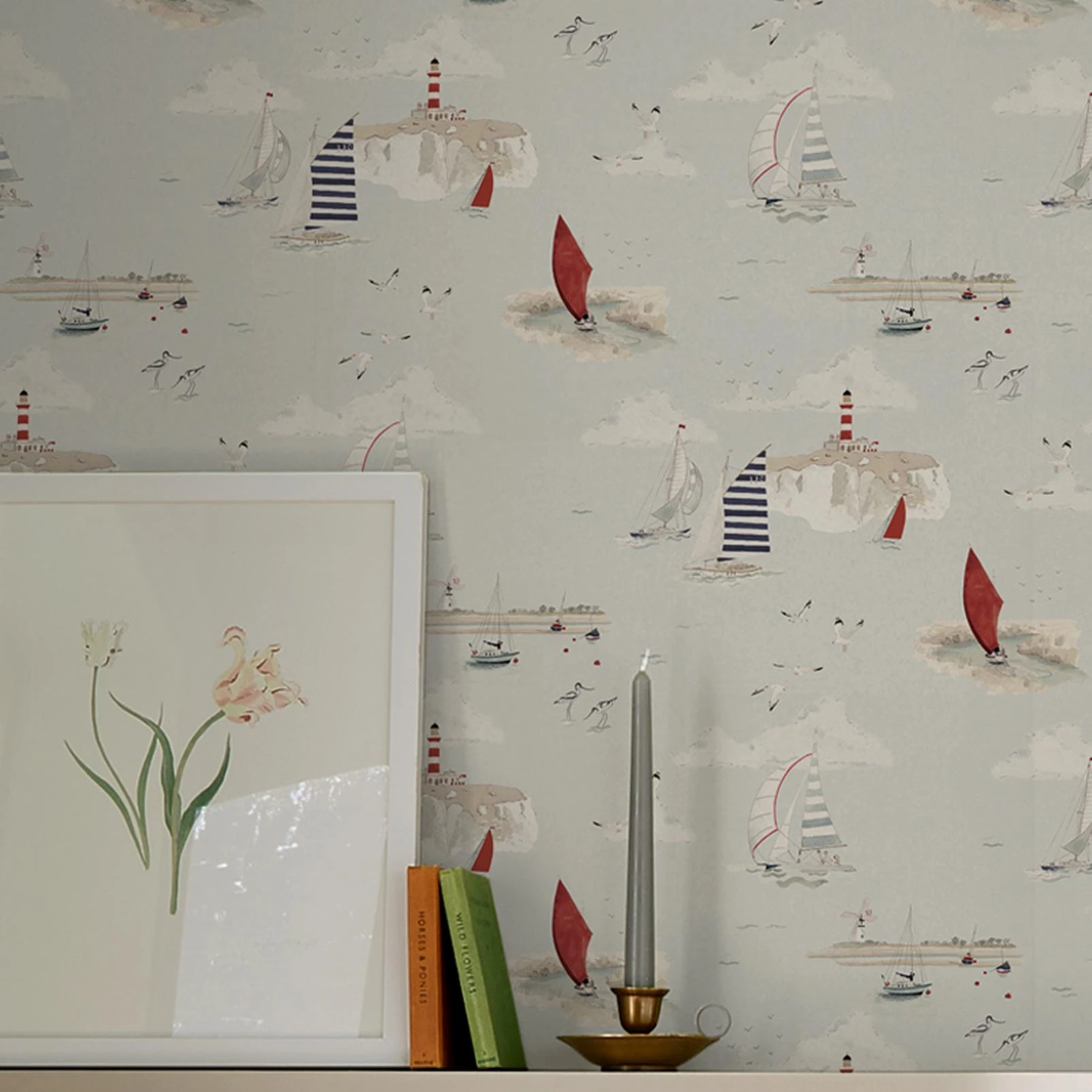 Sophie Allport Coastal Boats Cottesmore Sky Wallpaper - 146835_ROOMSET_COASTAL BOATS COTTESMORE SKY_02.jpg