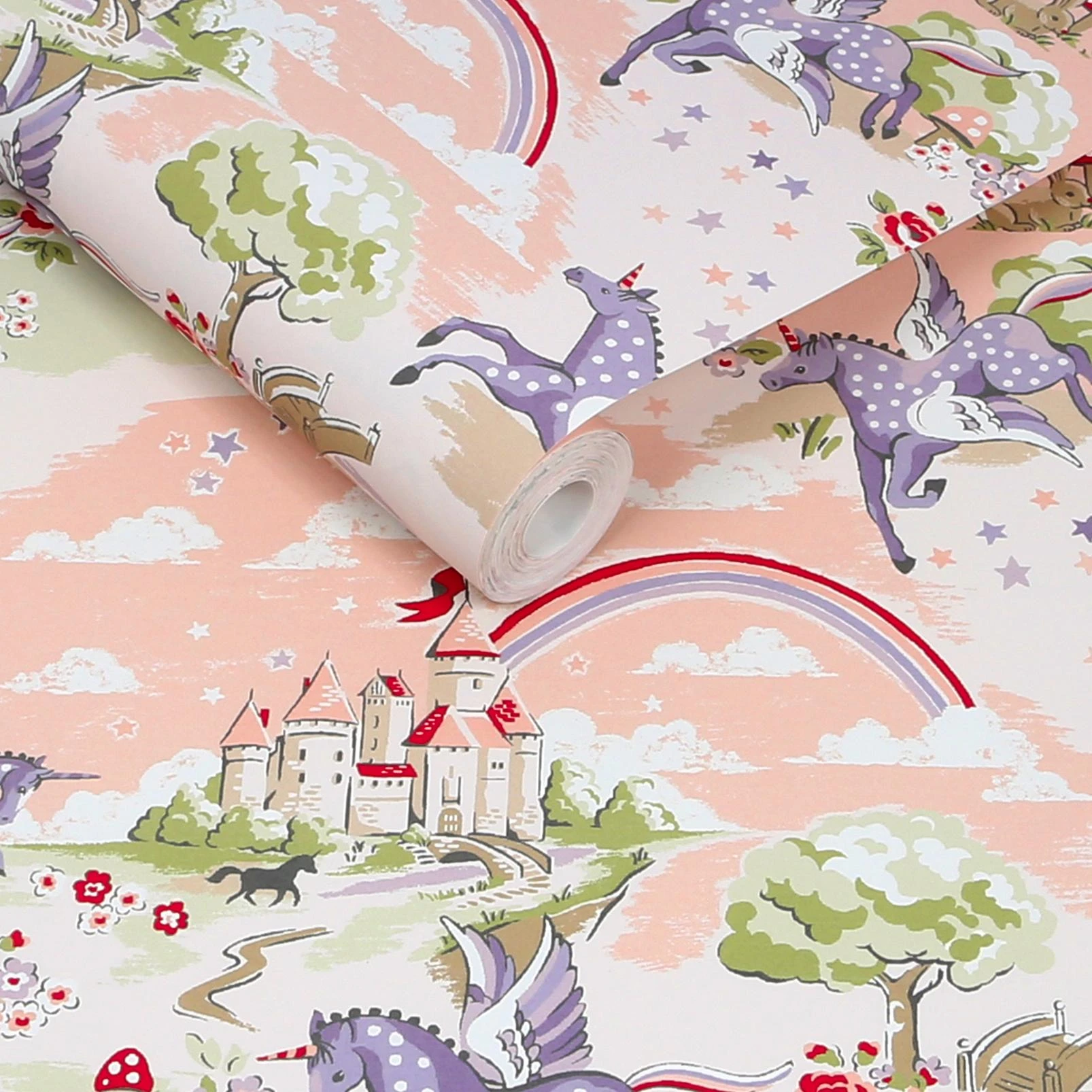 Cath Kidston Unicorn Pink Wallpaper - 149148_ROLLSHOT_UNICORN PINK_01.jpg