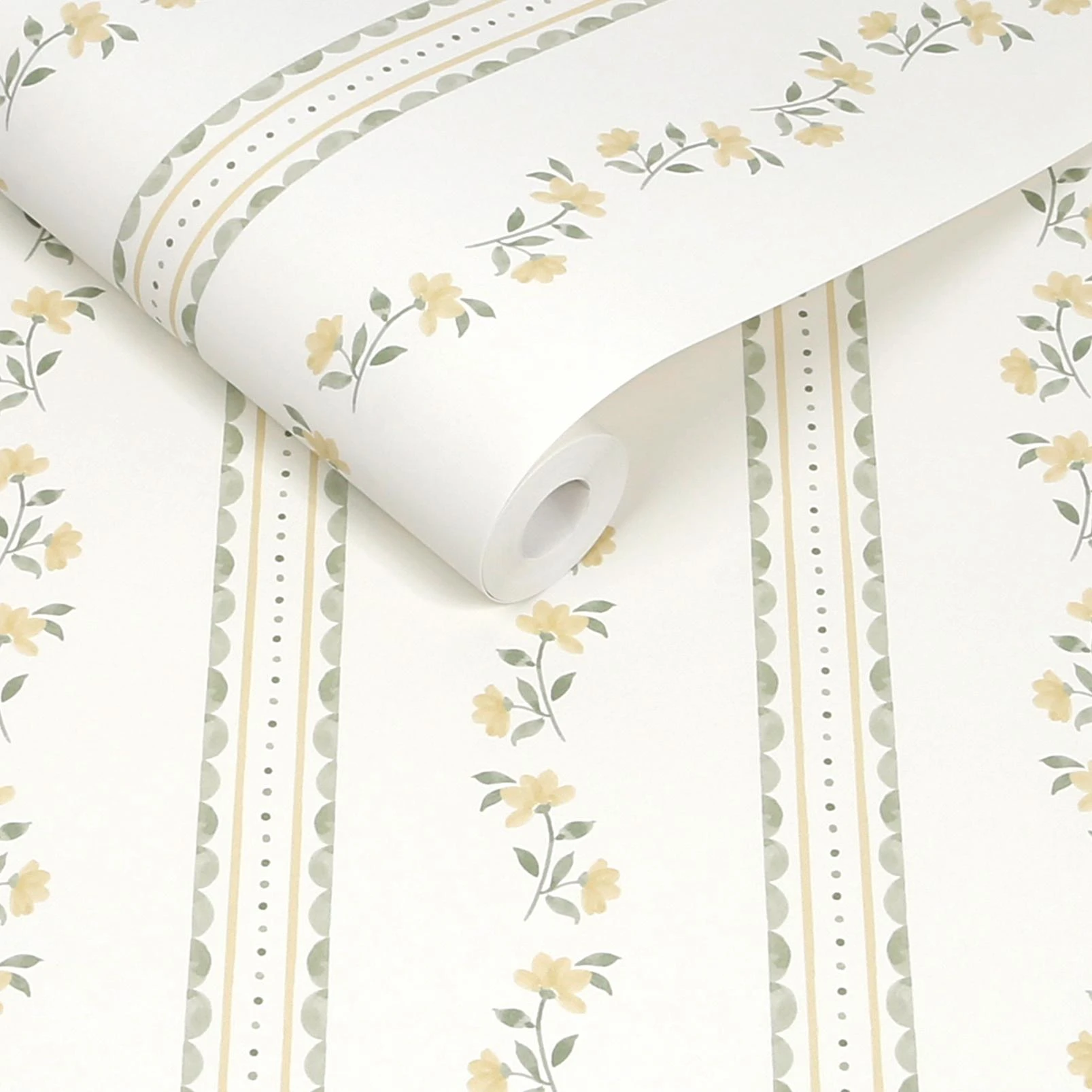 Cath Kidston Treasure Floral Lemon and Sage Wallpaper - 149124_ROLLSHOT_TREASURE FLORAL LEMON AND SAGE_01.jpg