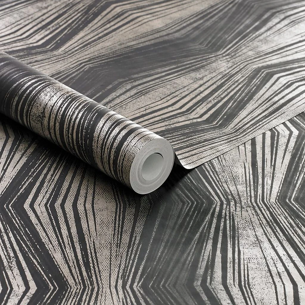 vermeil stripe charcoal wallpaper