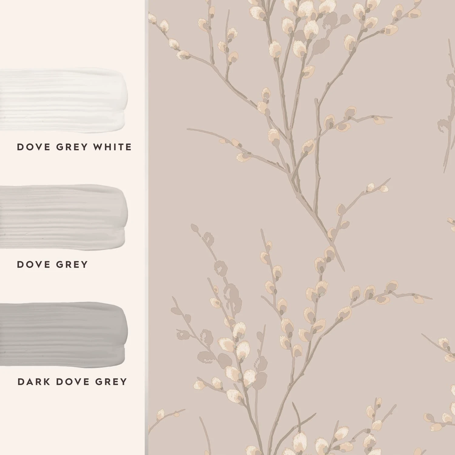 Pussy Willow Dove Gray Wallpaper