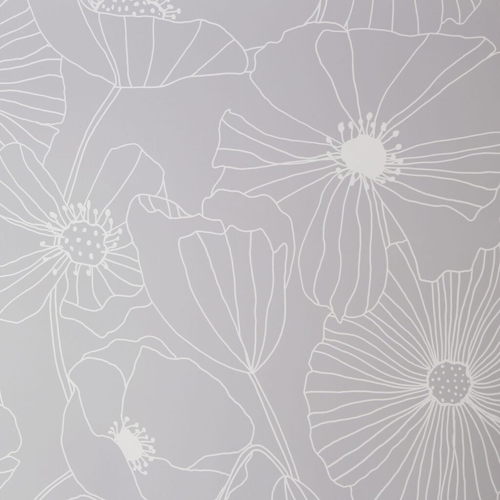 linear floral grey wallpaper