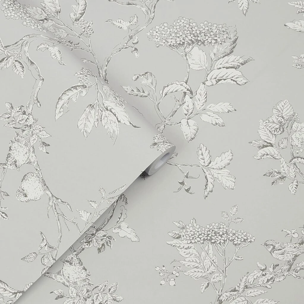 laura ashley elderwood steel wallpaper