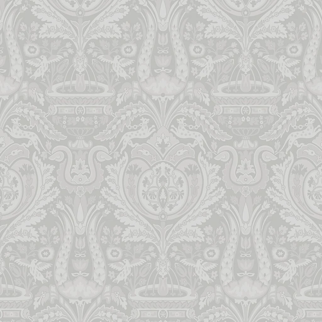 laura ashley heraldic damask slate grey wallpaper