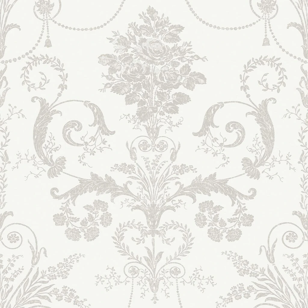 laura ashley josette dove grey & white wallpaper