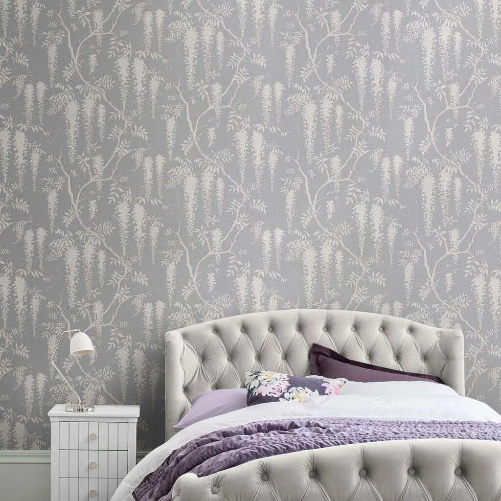 next wisteria trails grey wallpaper