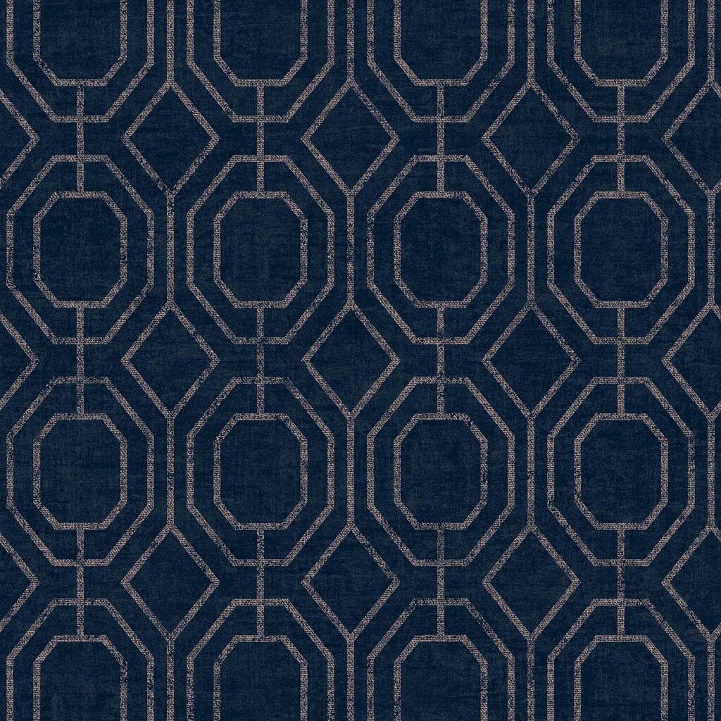 luxe geo navy wallpaper
