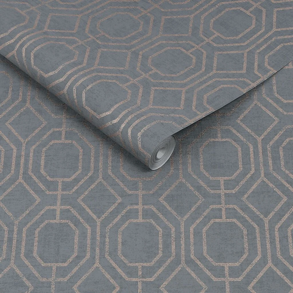 luxe geo charcoal wallpaper