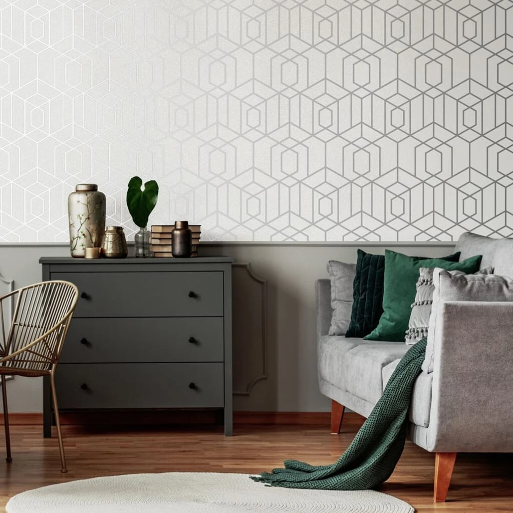 disco vogue silver wallpaper