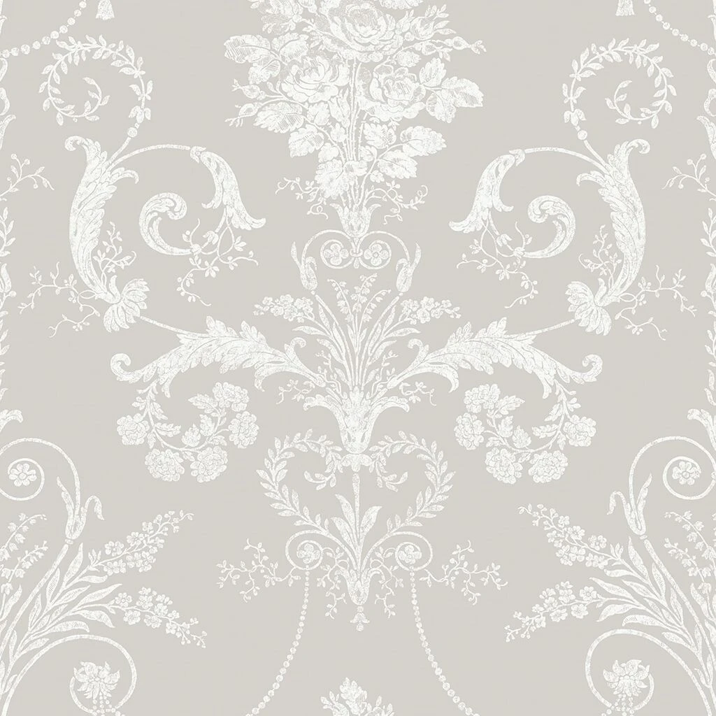 laura ashley josette white & dove grey wallpaper