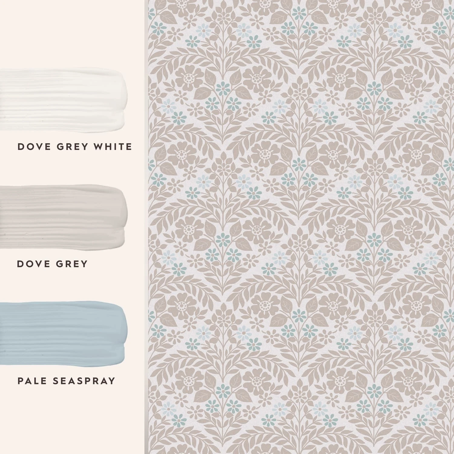 Laura Ashley Margam Dove Grey Wallpaper