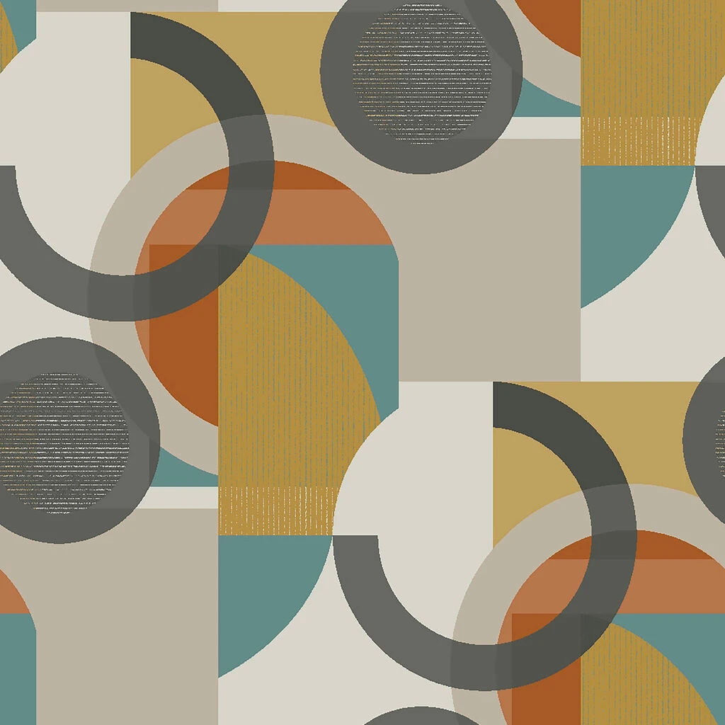 next retro shapes geo orange wallpaper