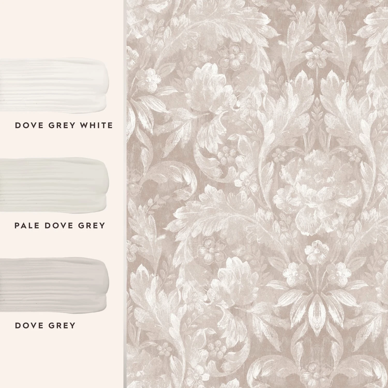 Laura Ashley Apolline Dove Gray Wallpaper