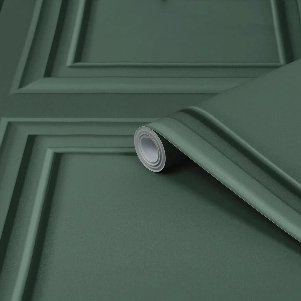 Laura Ashley Redbrook Wood Panel Fern Green Wallpaper