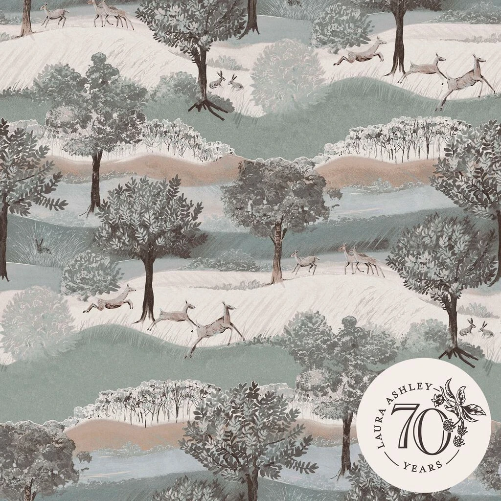Laura Ashley Hartingdon Jade Green Wallpaper