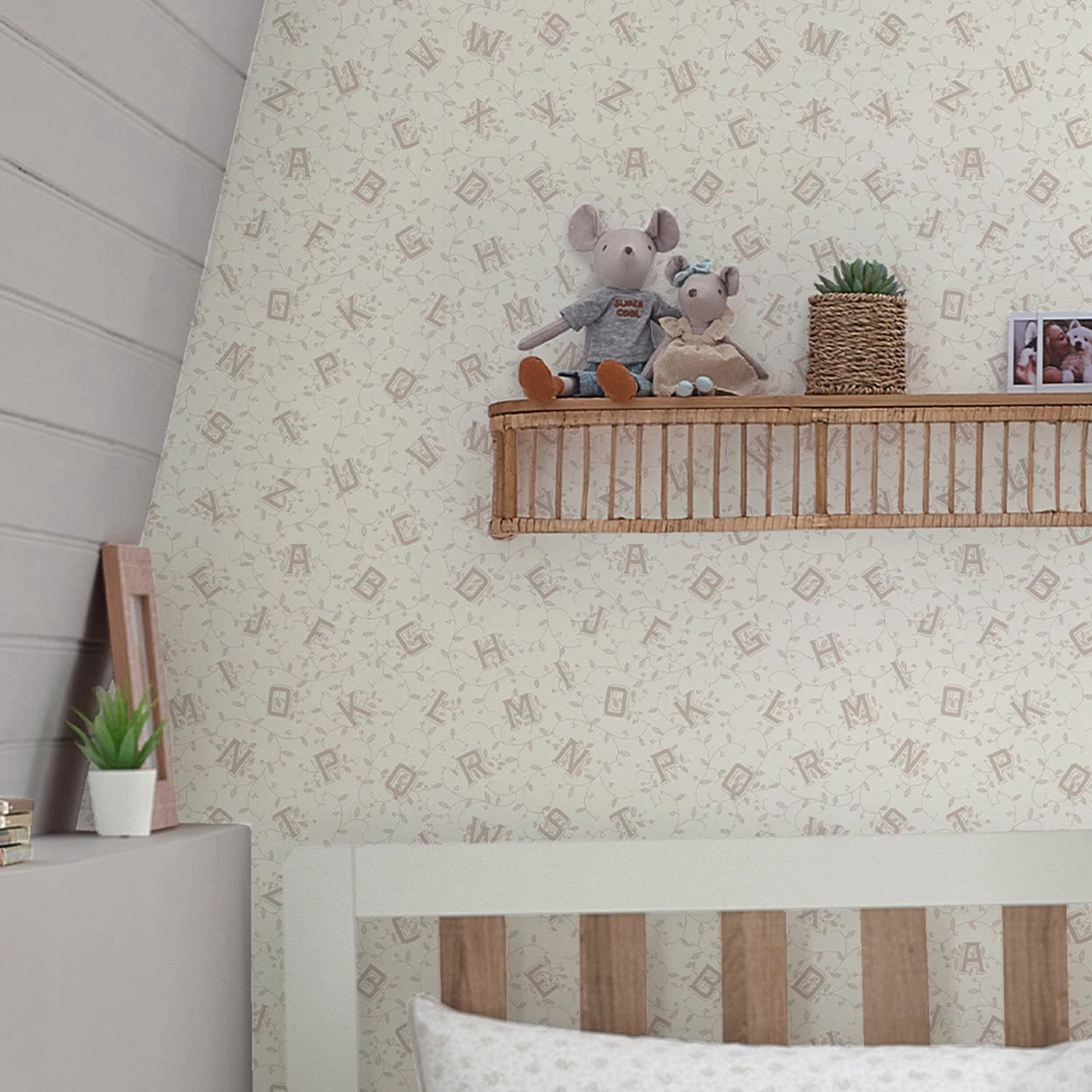 Laura Ashley Alphabet Dove Grey Wallpaper