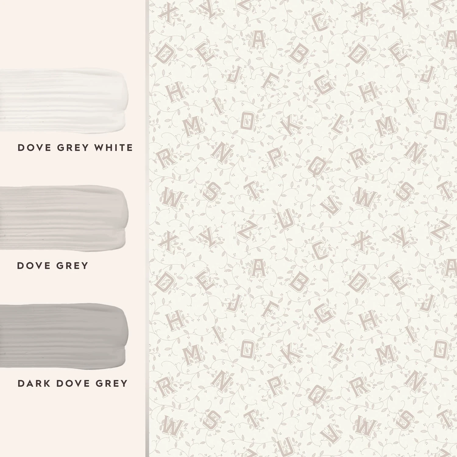 Laura Ashley Alphabet Dove Grey Wallpaper