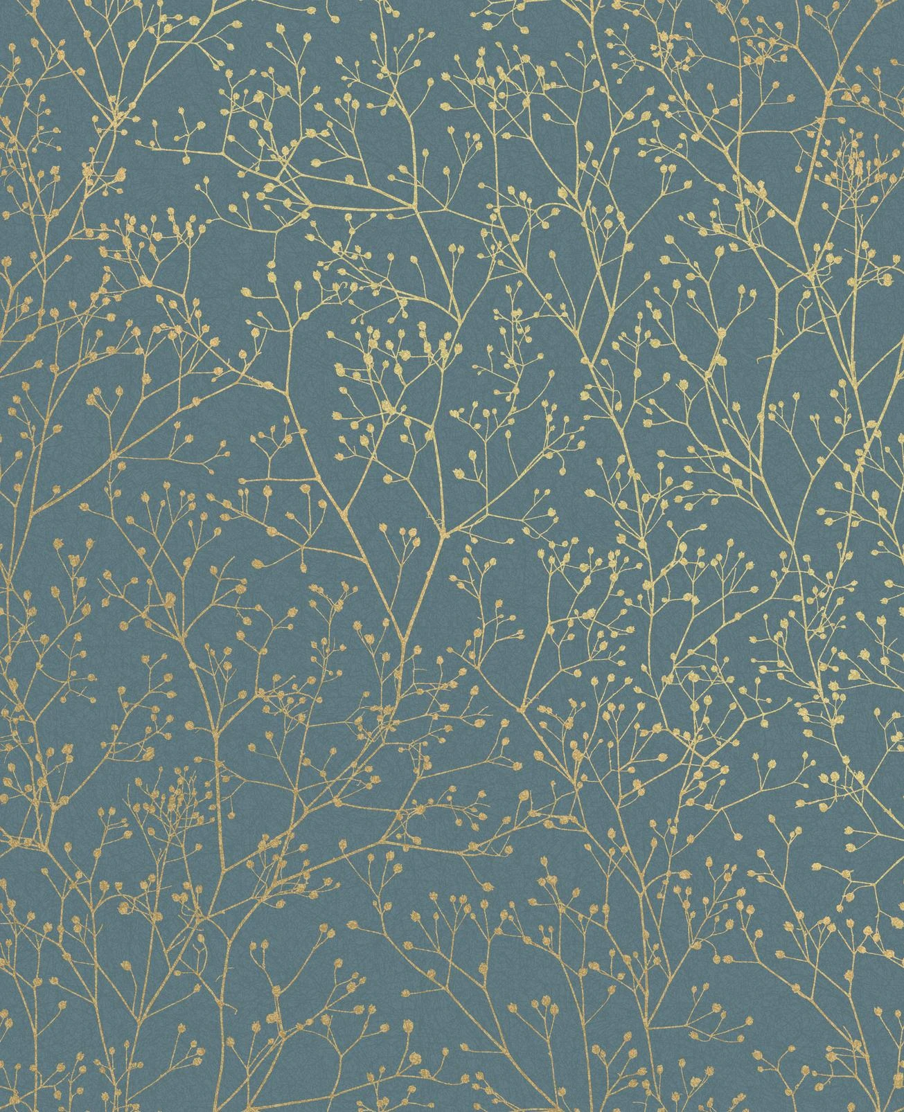 Gypsophila Airforce Blue & Soft Gold Wallpaper by Clarissa Hulse - 120384_TILE_01.jpg