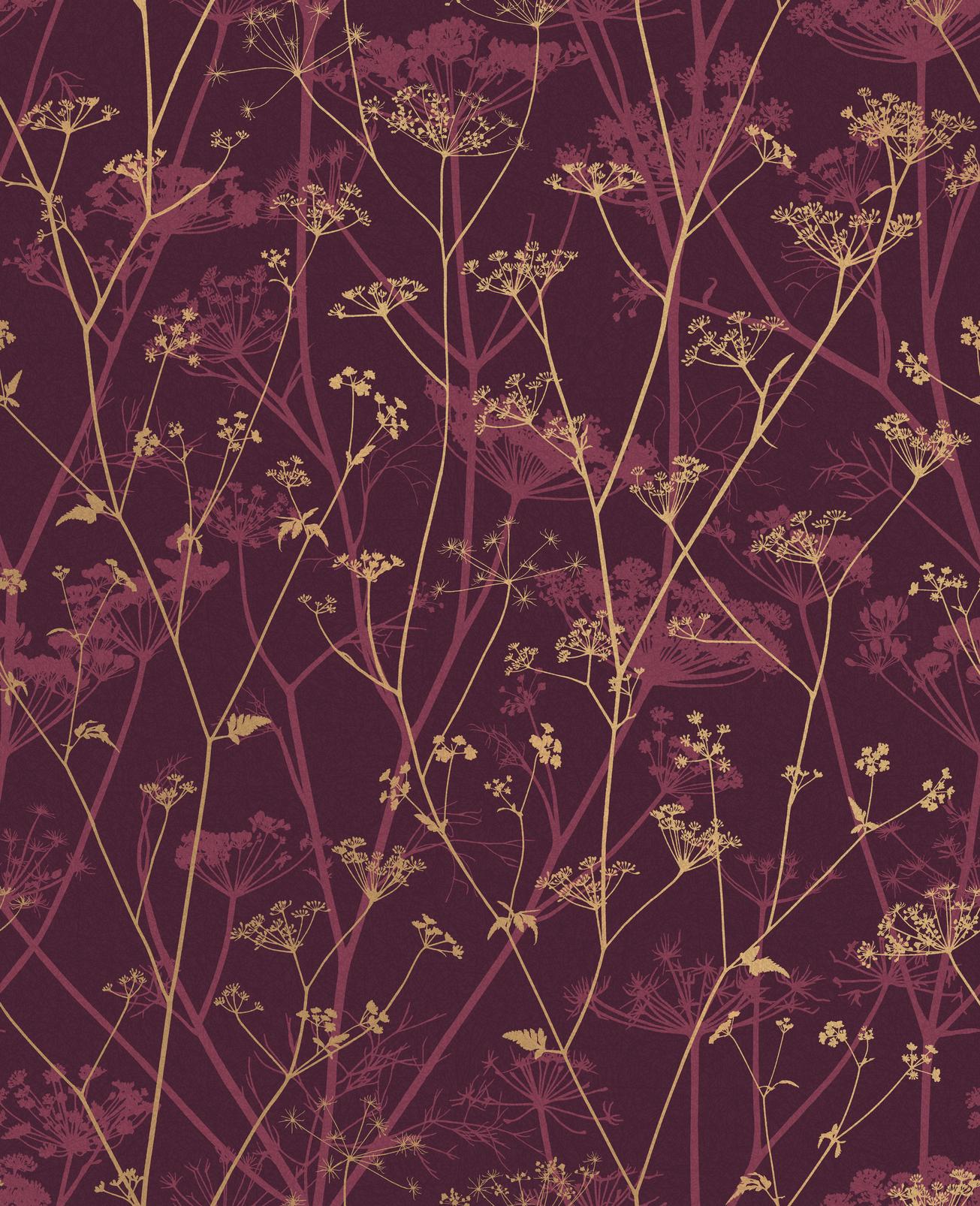 Wild Chervil Damson & Gold Wallpaper by Clarissa Hulse - 120397_TILE_01.jpg