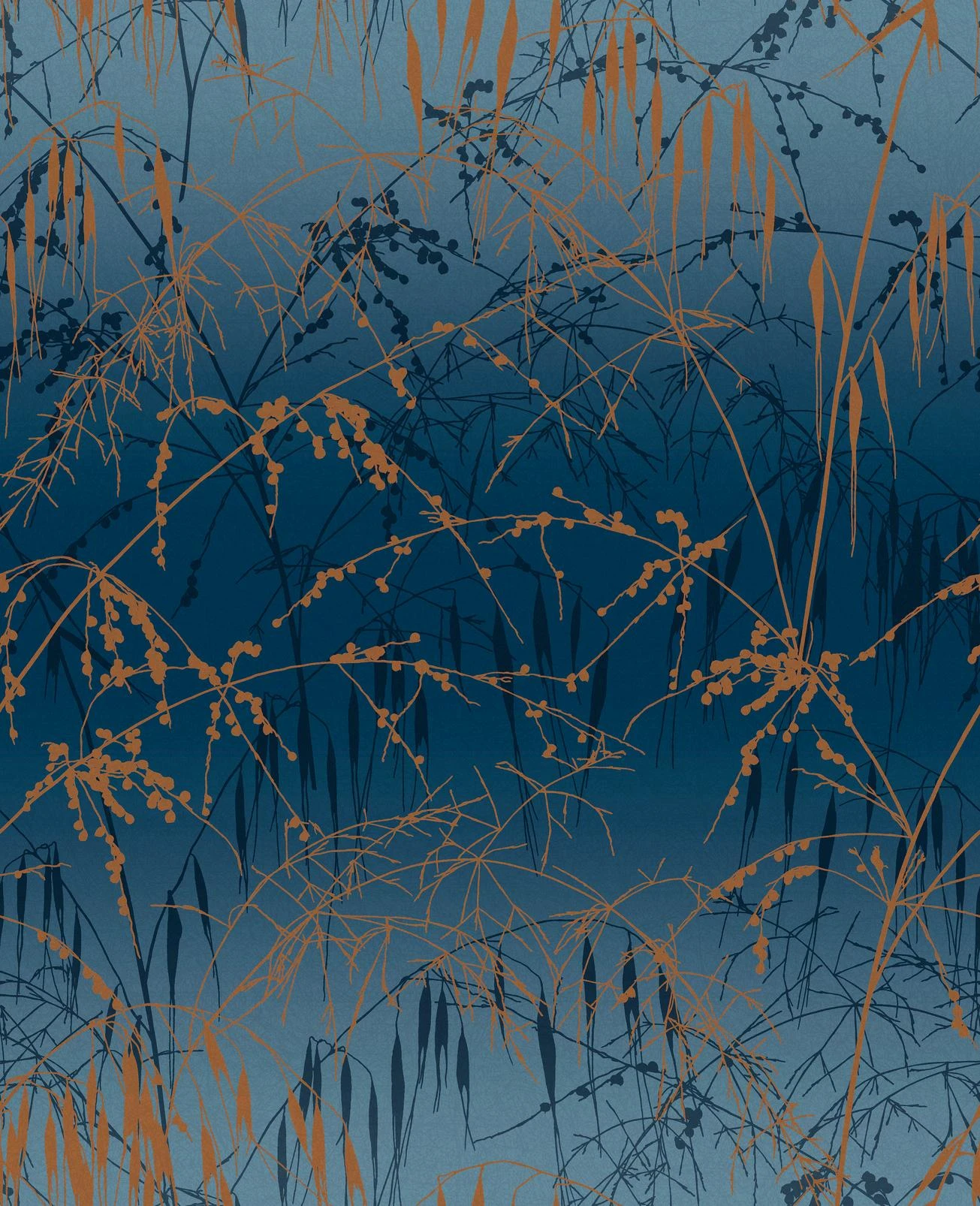 Meadow Grass French Navy & Copper Wallpaper by Clarissa Hulse - 120380_TILE_01.jpg