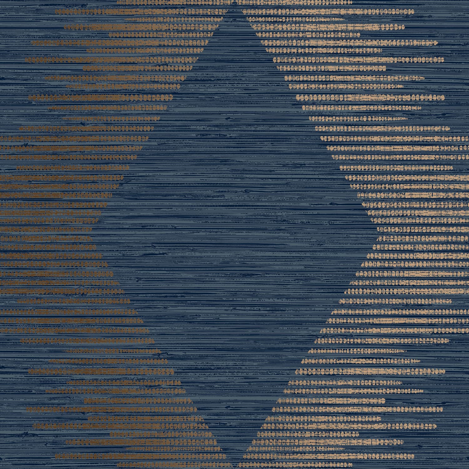 Serenity Geo Navy And Copper Wallpaper