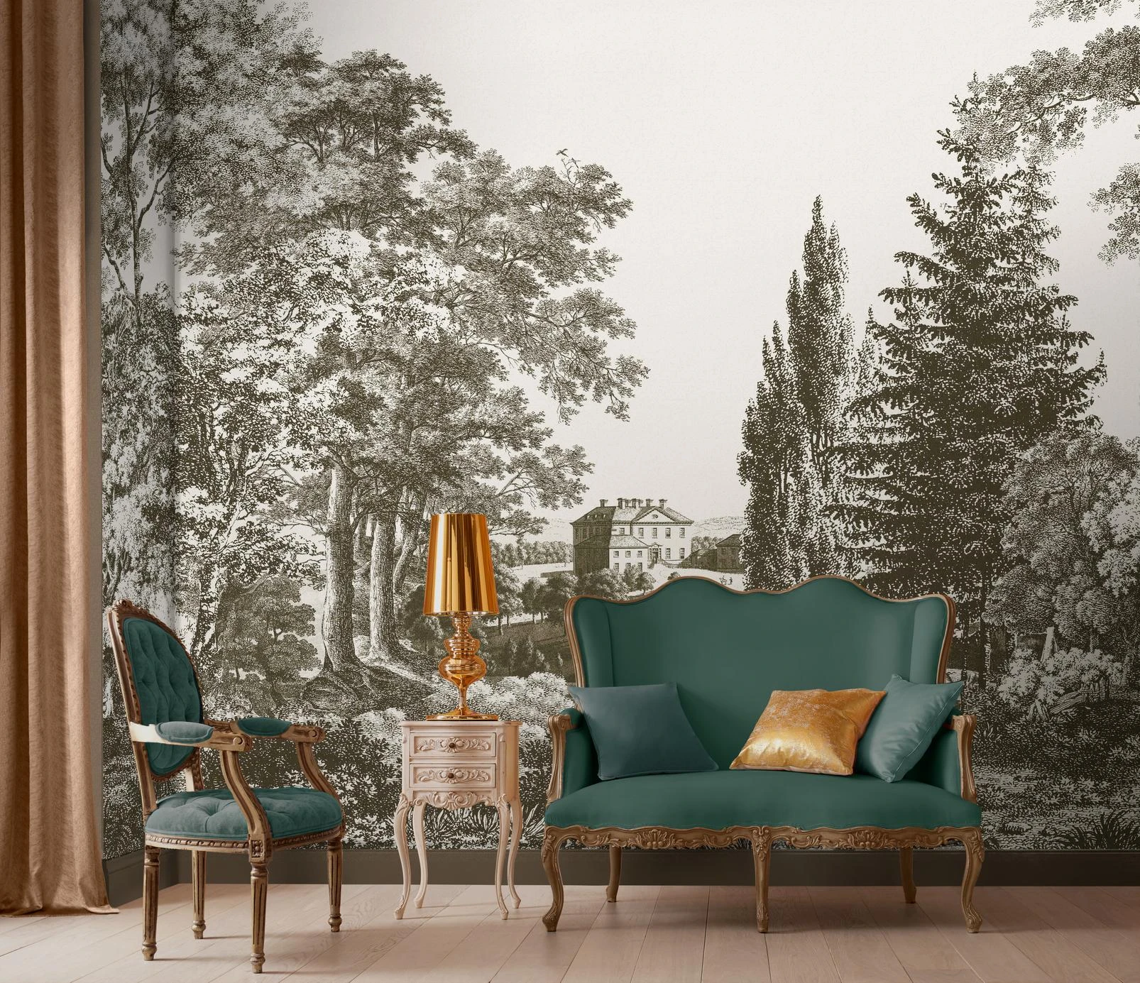 Stately Manor Sepia Bespoke Mural - 113137_ROOMSET_01.jpg