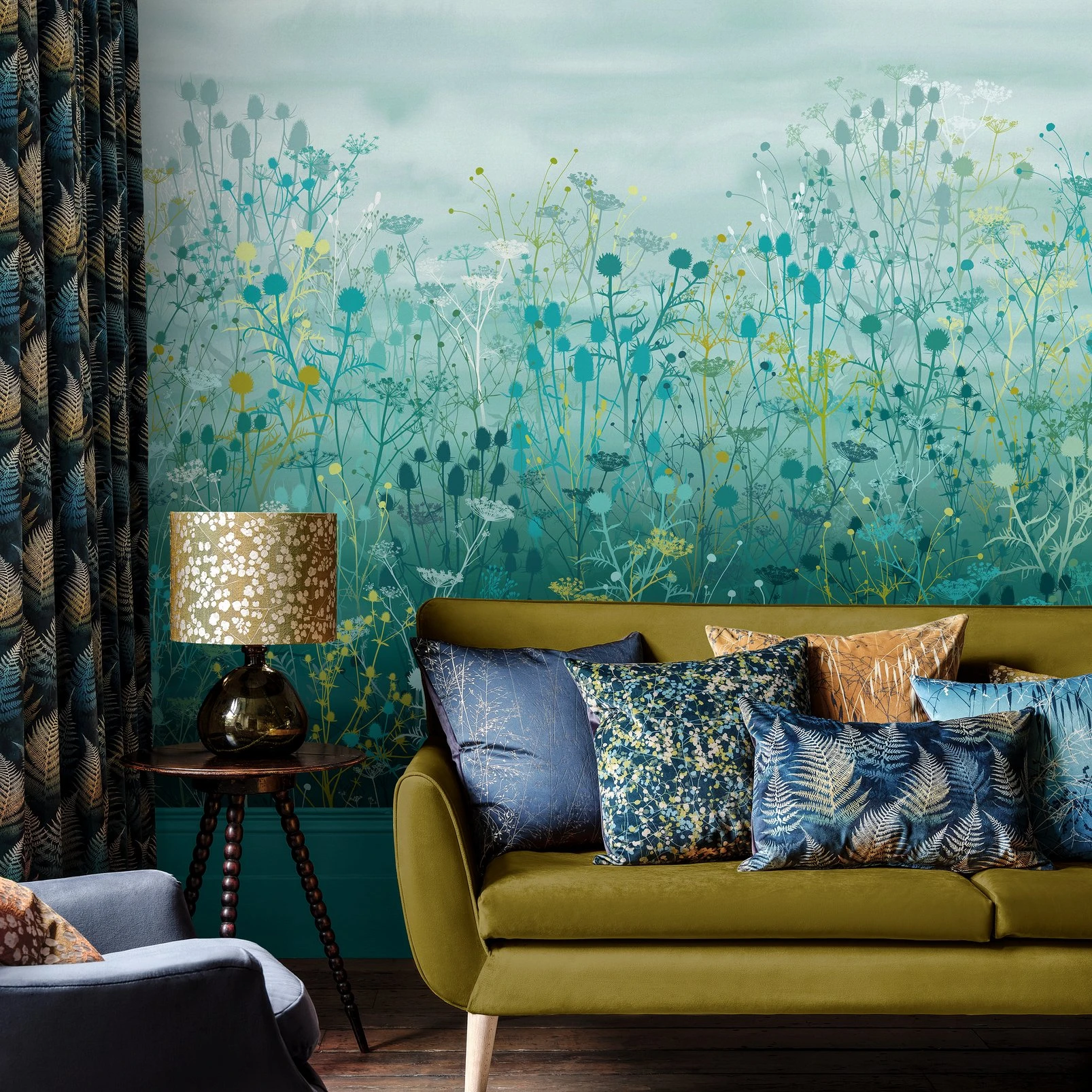 Tania's Garden Peacock Bespoke Mural by Clarissa Hulse - 120417_ROOMSET_03.jpg