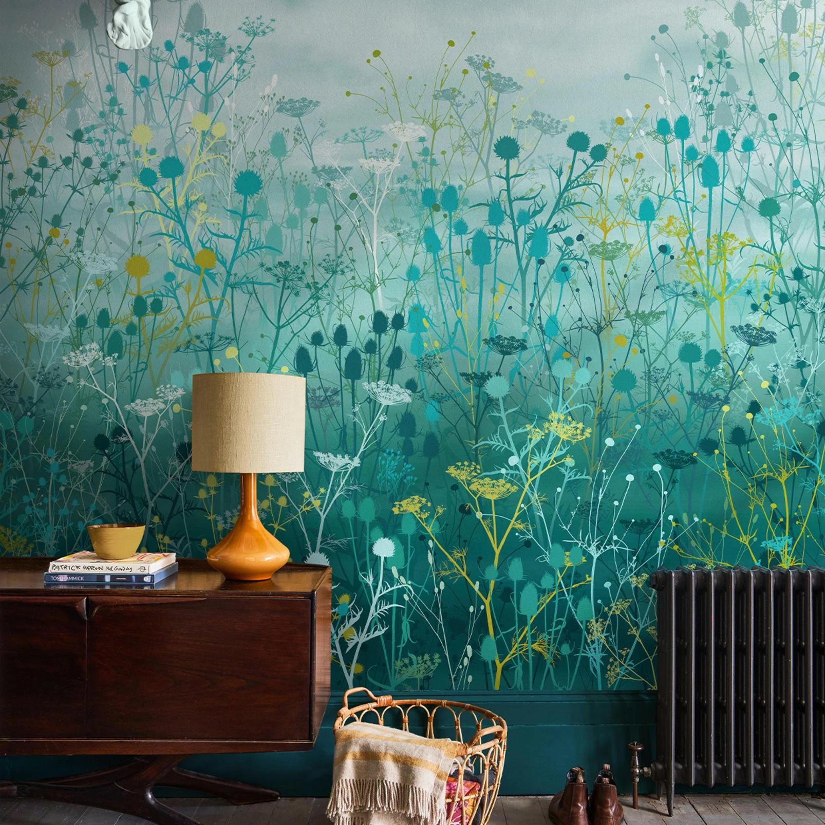 Tania's Garden Peacock Bespoke Mural by Clarissa Hulse - 120417_ROOMSET_TANIA'S GARDEN PEACOCK MURAL_01.jpg
