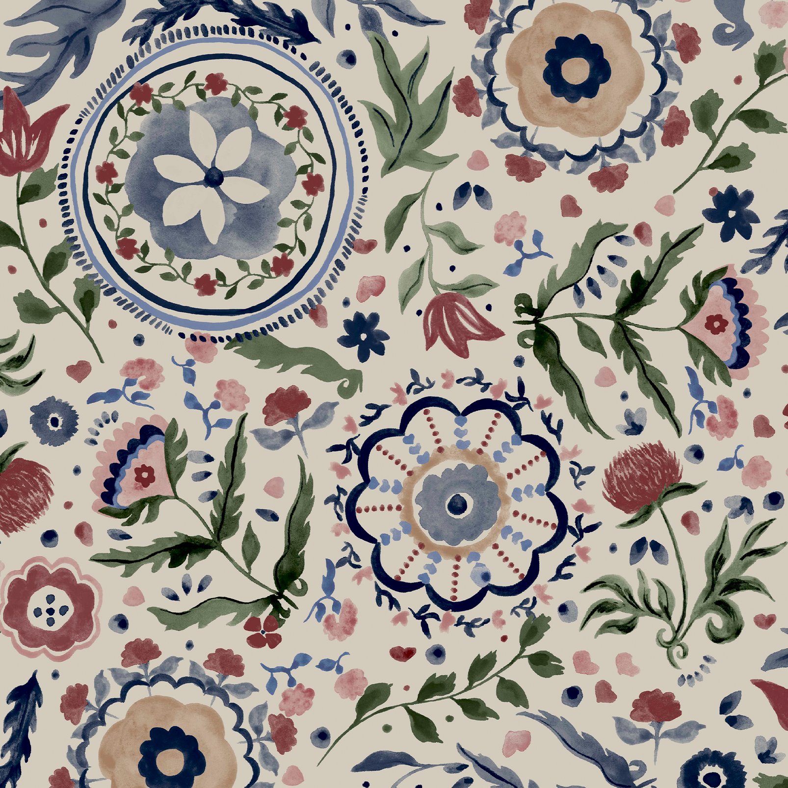 Joules Festival Flowers Antique White Wallpaper - 120882_TILE_01.jpg